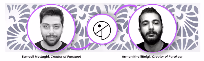 Portraits of Esmaeil Mottaghi and Arman KhalilBeigi, creators of the Parakeet pattern generation plugin.