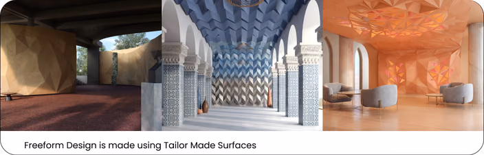 Freeform architectural surfaces created with WOOD-SKIN’s custom Tailor Made service