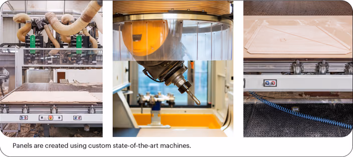 State-of-the-art CNC machines used for fabricating WOOD-SKIN panels