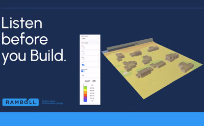 Ramboll’s noise-barrier app combining parametric 3D geometry with modeled traffic sound